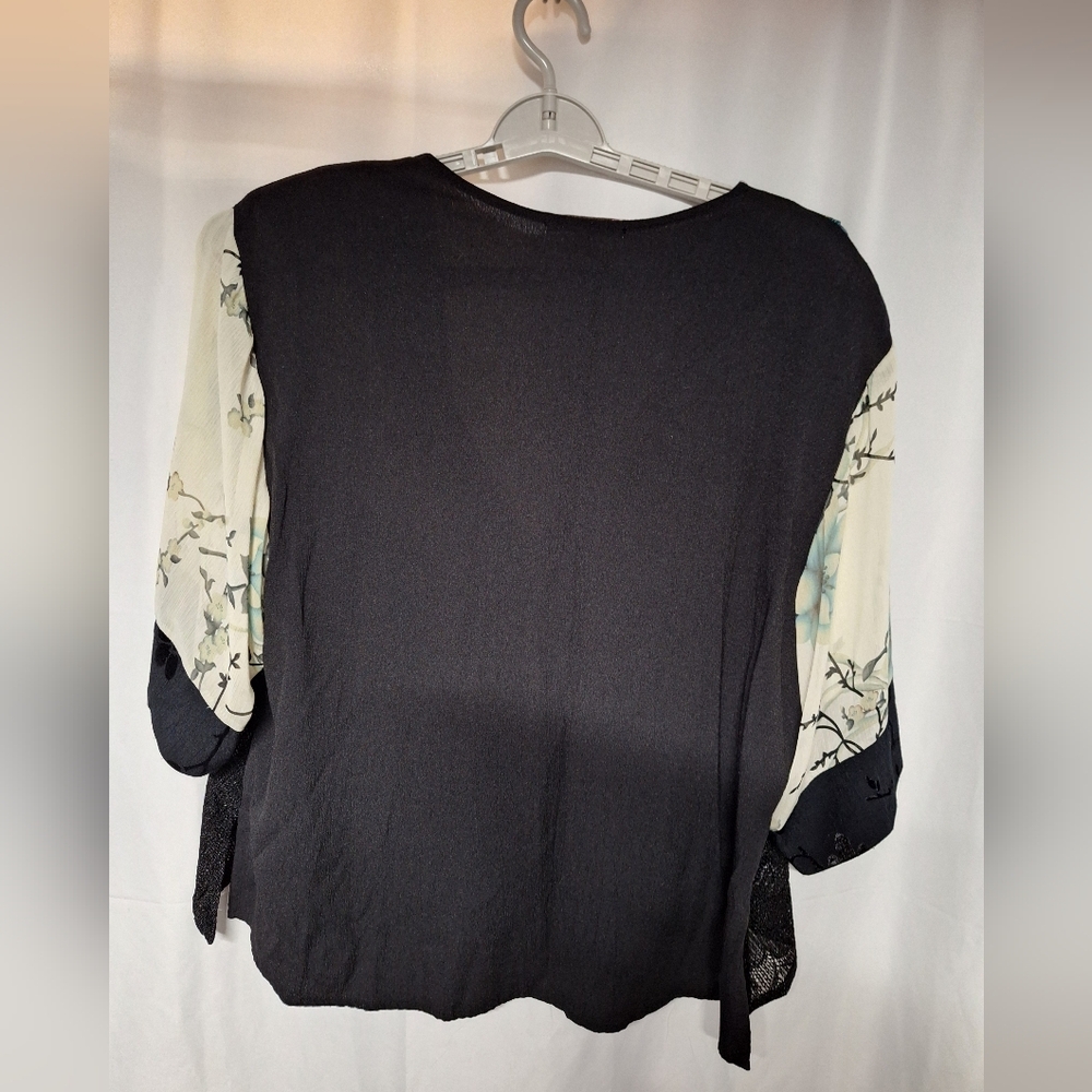 Artisan Crafted Floral Patchwork Blouse/ Cardigan - image 7